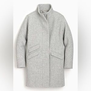 J. Crew Cocoon Coat in Italian Stadium-Cloth Wool Light Gray